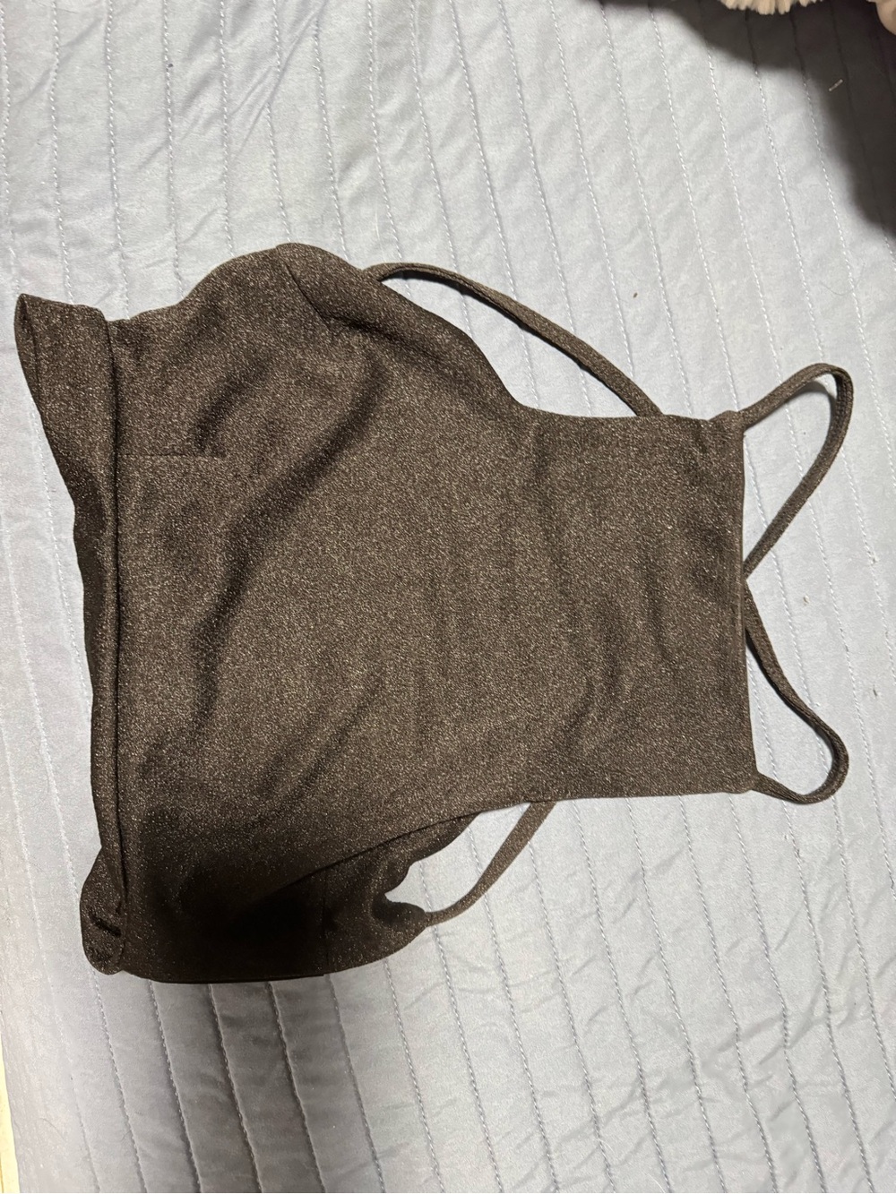 White Fox Boutique Black Cropped Cami Top with metal slip